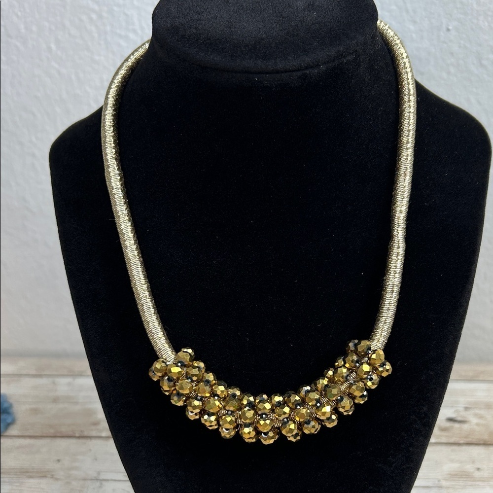 Cato Elegant Gold Glass Beaded Necklace